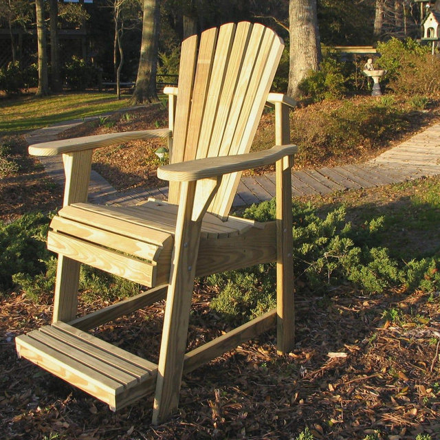 Adirondack Balcony-Pub Chair with Footrest, Pressure Treated Pine, Premium Weather Resisting Hardware. Made in the USA