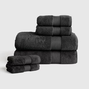 Turkish Ultra Luxe Plush Bath Towel Bundle in Charcoal