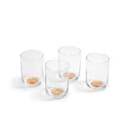 High Crystal Glass With Gold Bottom