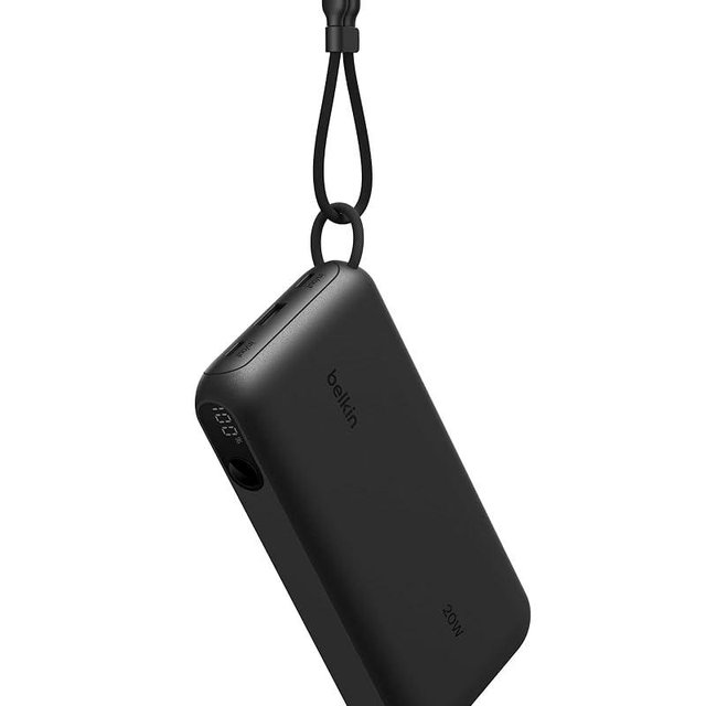Belkin Portable Charger, USB-C Power Bank 20,000mAh w/ 2X USB-C Ports & 1x A Port, Digital Battery Display, 20W Charging for iPhone 17, Air, Pro, Samsung Galaxy S25, Pixel 10, iPad, & More - Black
