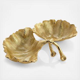 New Leaves Ginkgo Double Compartment Dish