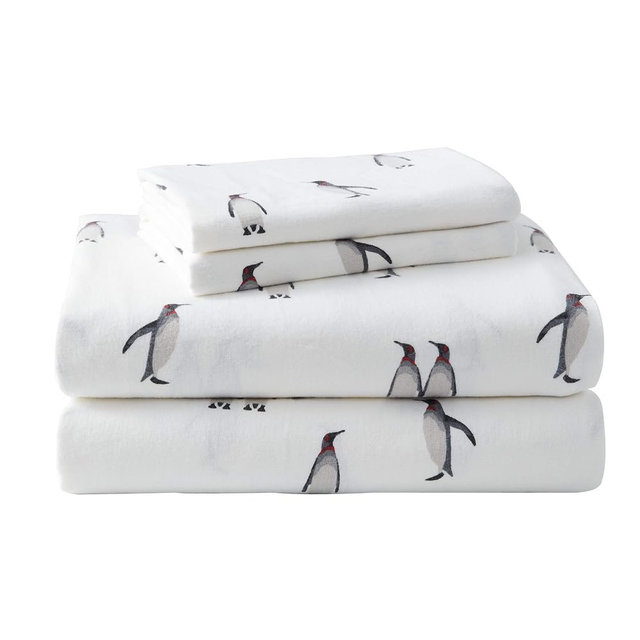 Eddie Bauer - Flannel Sheets Full Size, Anti-Pilling & Wrinkle Resistant Cotton, Touchably Soft for All-Season Comfort - Bed Sheets with Matching Pillowcases & Fitted Sheet (Rookeries Black)