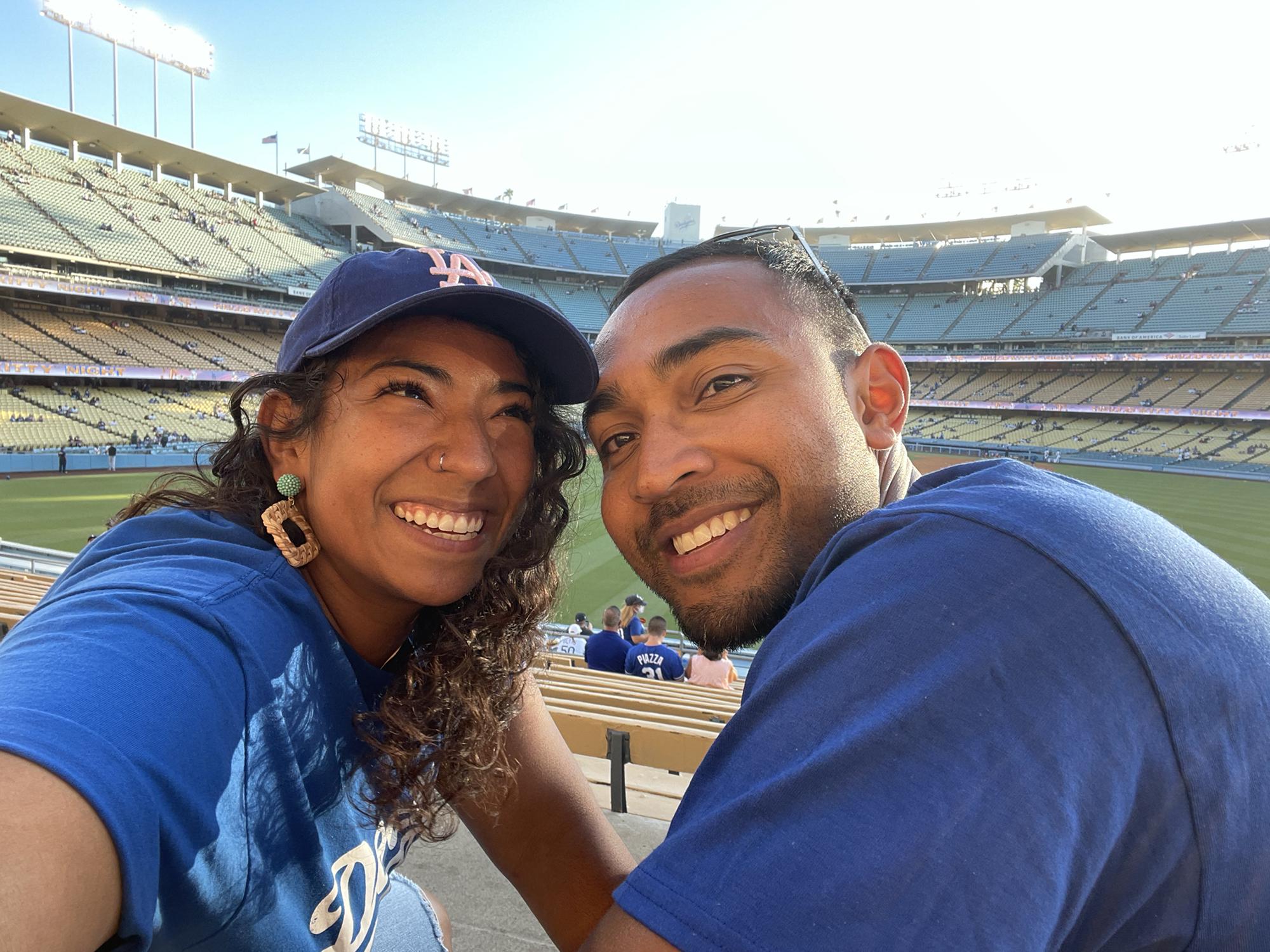 First baseball game together. Let’s go Dodgers! Had fun watching them win that night!