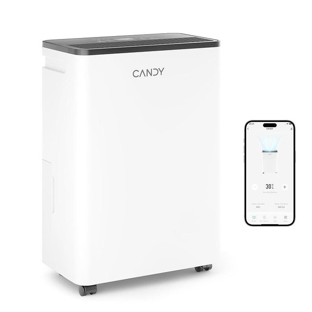 Candy 2000 Sq.Ft Dehumidifiers for Home, 25 Pints Portable Dehumidifier With Continuous/Auto Mode,0.66 Gal Tank, for Bedroom,Bathroom,Basement, Smart Control with Drian Hose Included