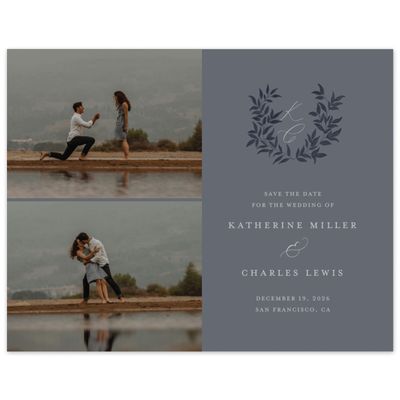 Charcoal, Grey Wedding Digital Save the Date - Willow Multiphoto