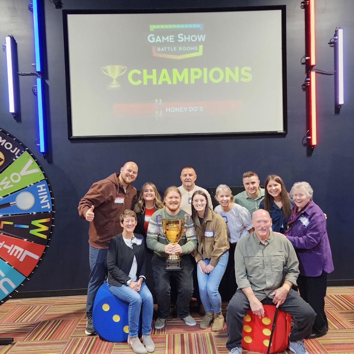 Our engagement party at Game Show Battle Rooms — September 2024!
