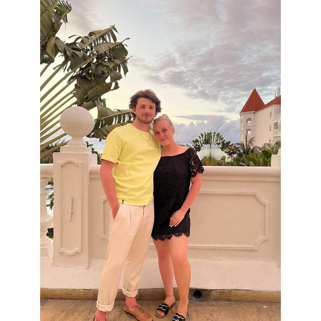 The first family trip the Bride and Groom went on together to Jamacia.