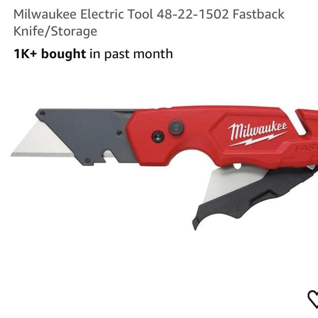 Milwaukee Electric Tool 48-22-1502 Fastback Knife/Storage