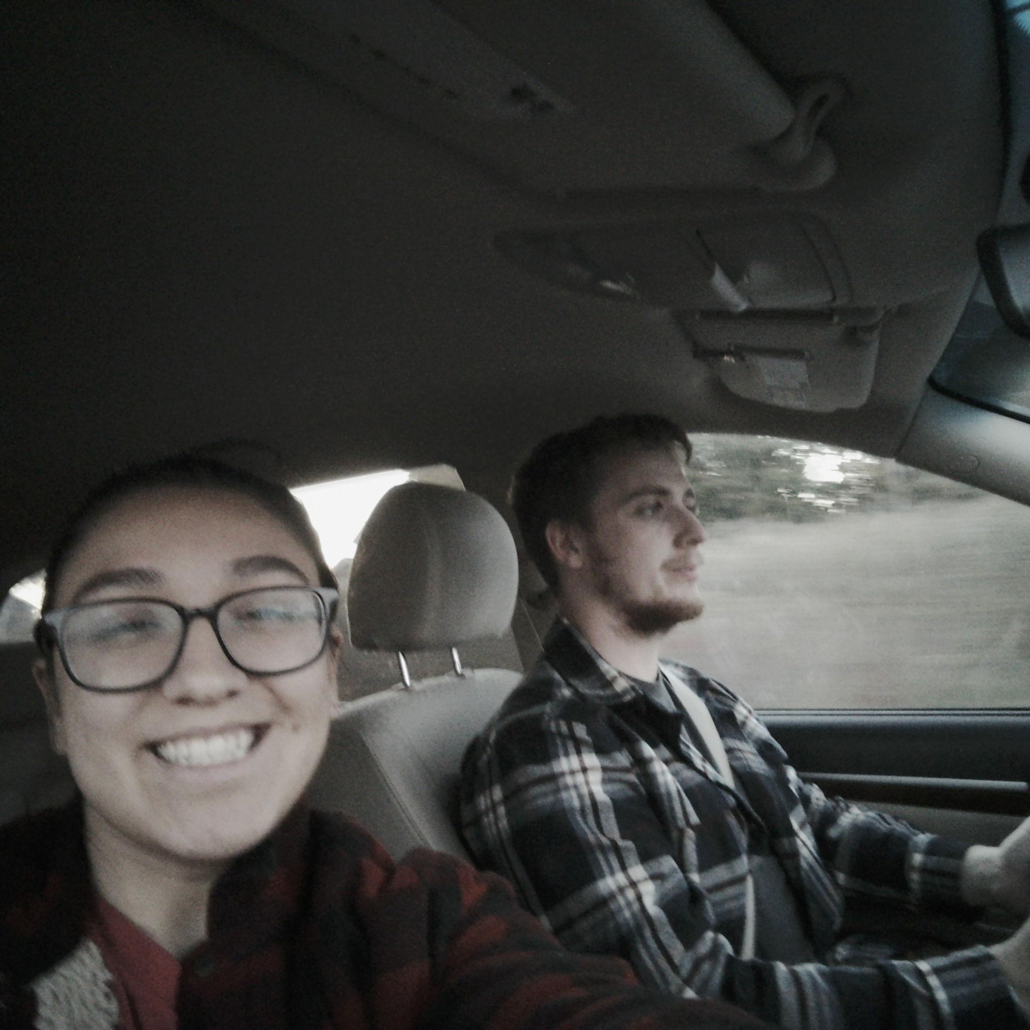 Jared was driving us to school in Vermont.....