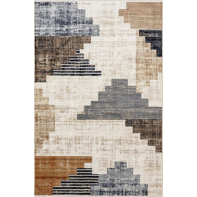 Nuloom Vanita Southwestern 9x13 Indoor Area Rug for Living Room Bedroom Dining Room Kitchen, Navy/Ivory