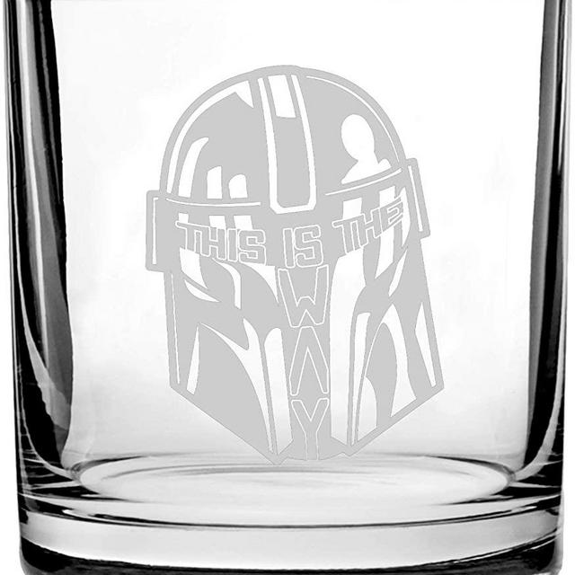 This is The Way Bounty Hunter Text Face Parody - 3D Laser Engraved Scotch Whiskey Glass 10.5 oz