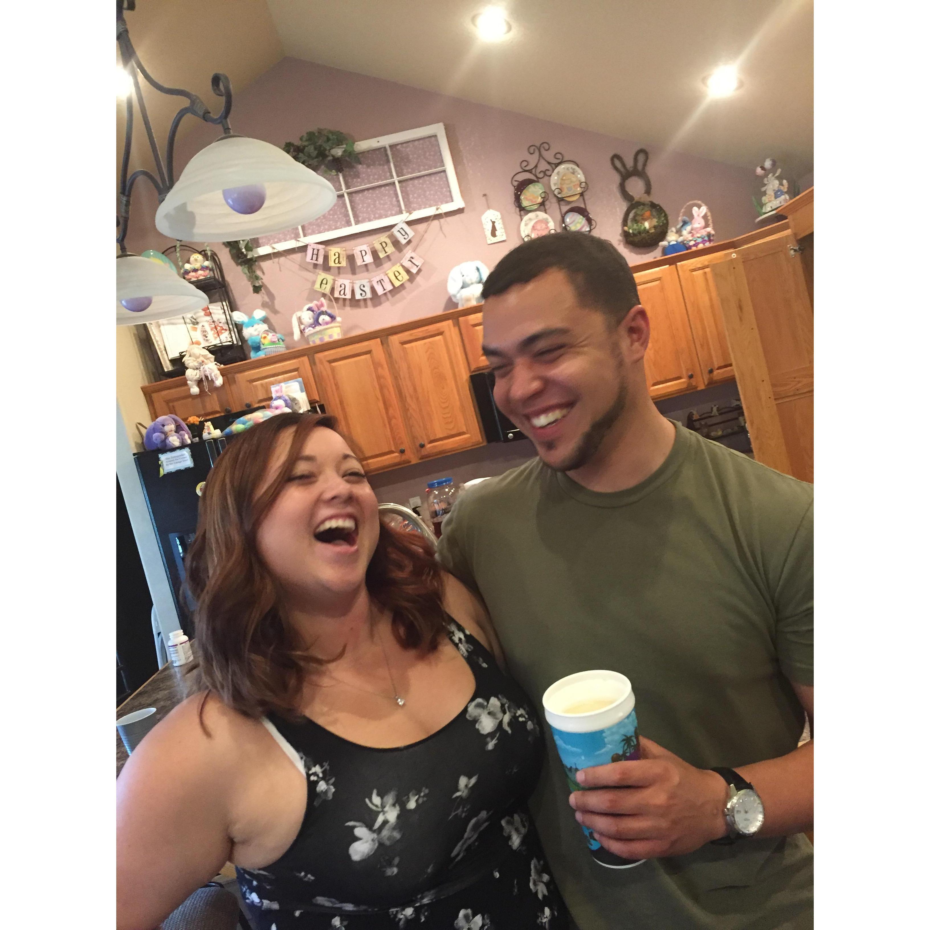 First Easter together in 2018 with Dominic's family!