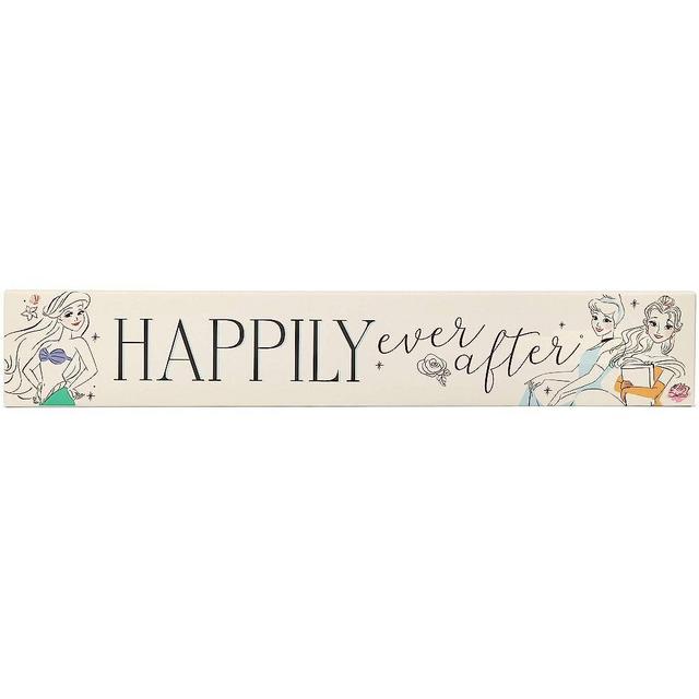Open Road Brands Disney Princess Happily Ever After Gallery Wrapped Canvas Wall Decor - Beautiful Wall Art Featuring Ariel, Cinderella and Belle