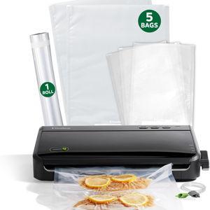 FoodSaver Vacuum Sealer Machine, Automatic Bag Detection, Sous Vide Friendly, with sealer bags, roll, handheld vacuum sealer, black