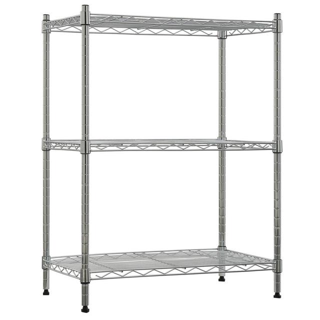 3-Tier Steel Wire Storage Shelf in Chrome