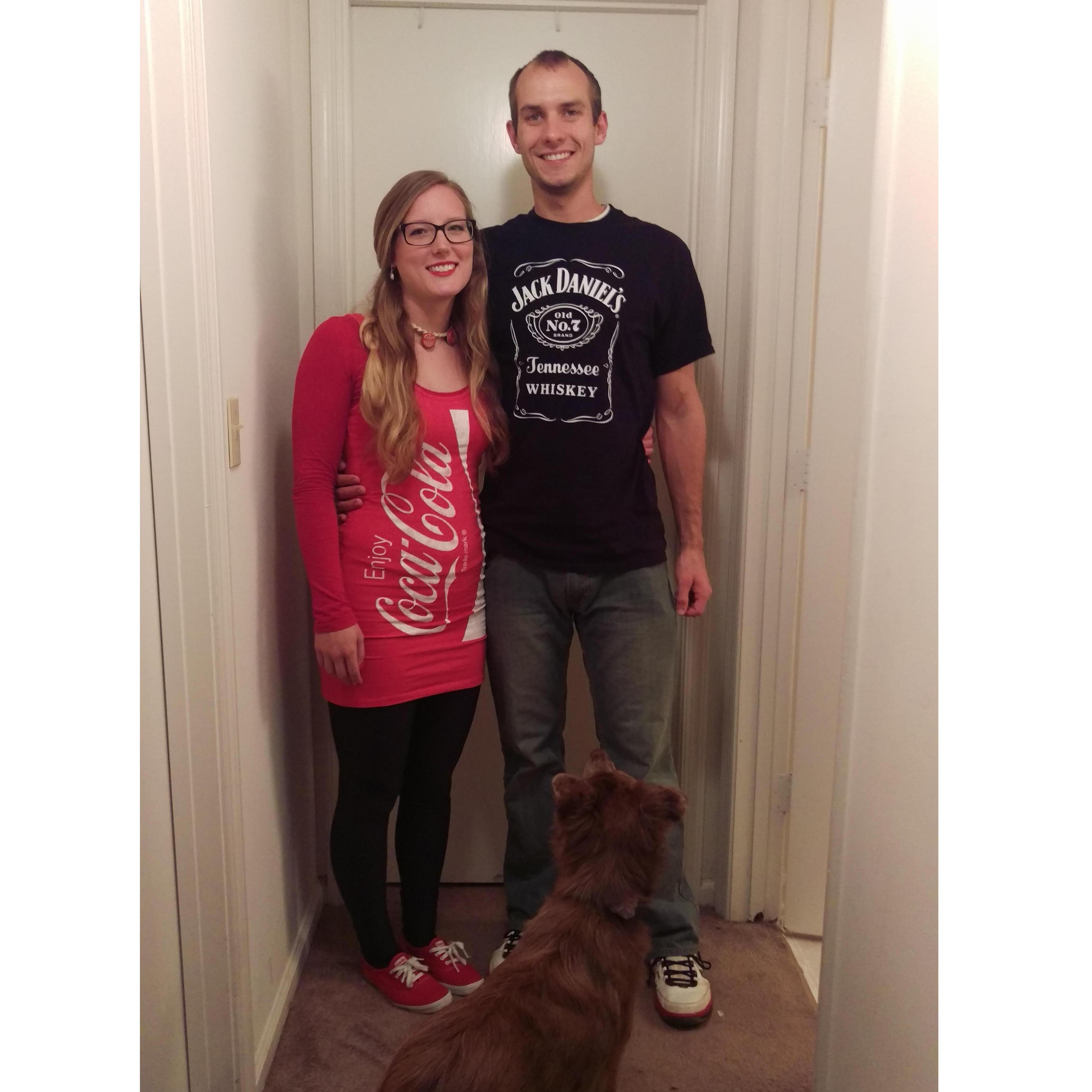 Halloween 2015 Jack and Coke and little Remi in Blacksburg VA