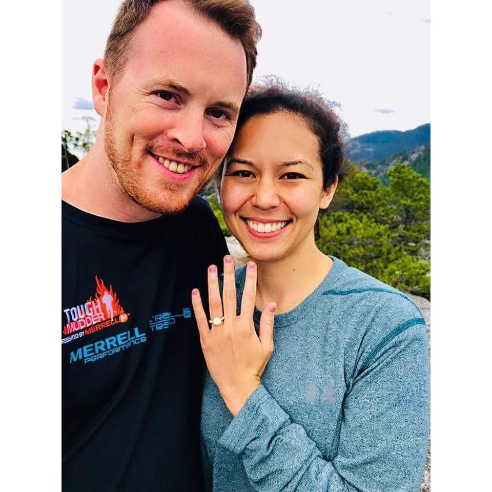At the top of Chief Stawamus hike, right after Frank proposed!
