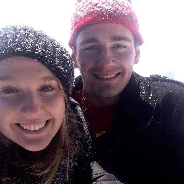 We went sledding on "borrowed" cafeteria trays.