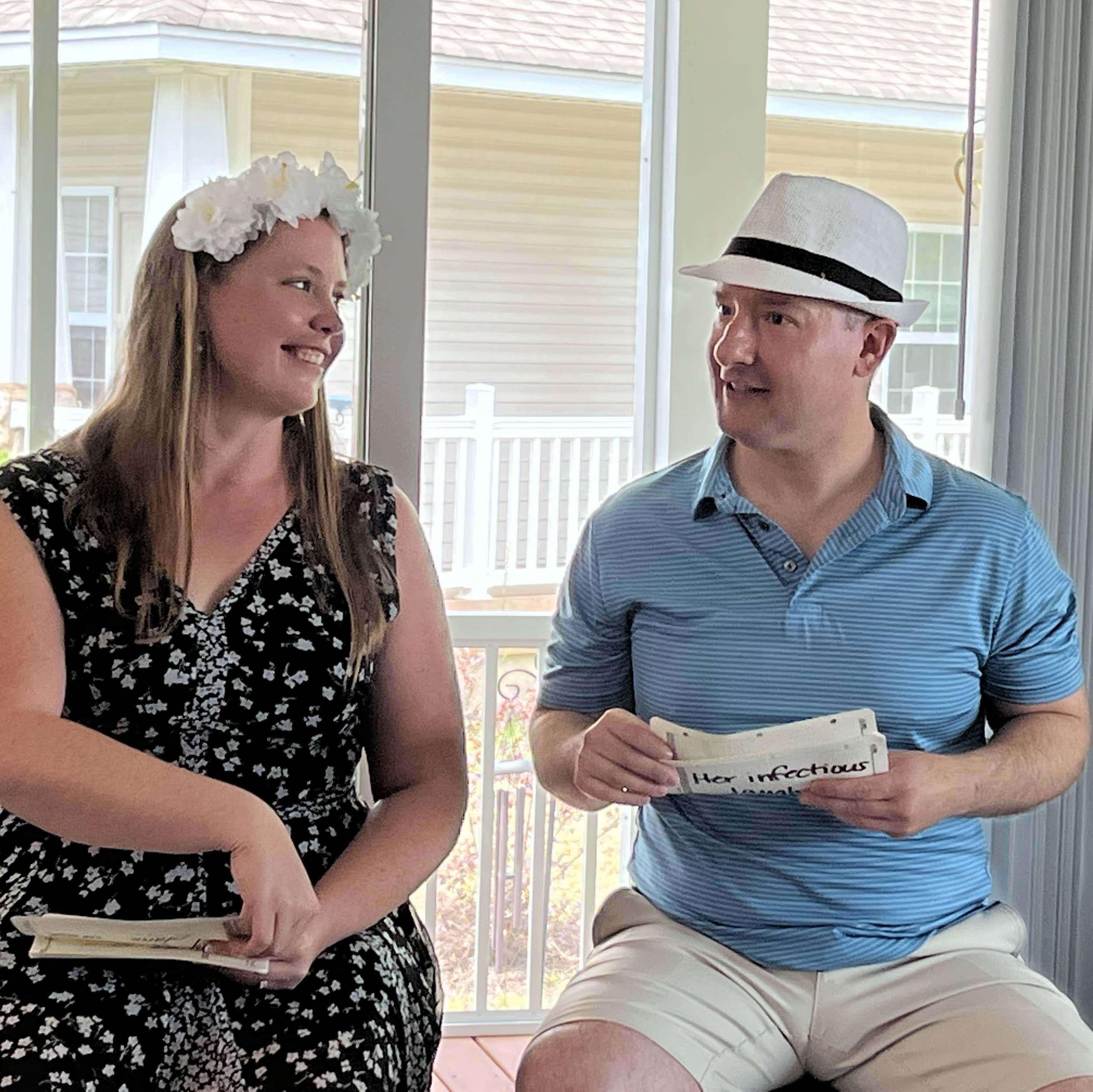 Playing a version of "The Newly Wed Game"! Steven and I did really well!