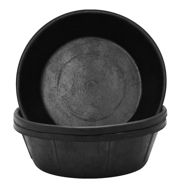 Sadnyy 3 Pcs Rubber Feed Pan 8 Quart Rubber Tub Large Utility Bucket for Dogs Goats Horses Chicken Dust Bath Container Animal Feeding, 14.5 x 4.5 Inches