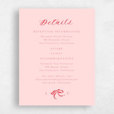 Light Pink Wedding Enclosure - Quinn