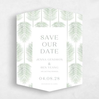 Green Diamond Wedding Save the Date - Curacao Portrait
