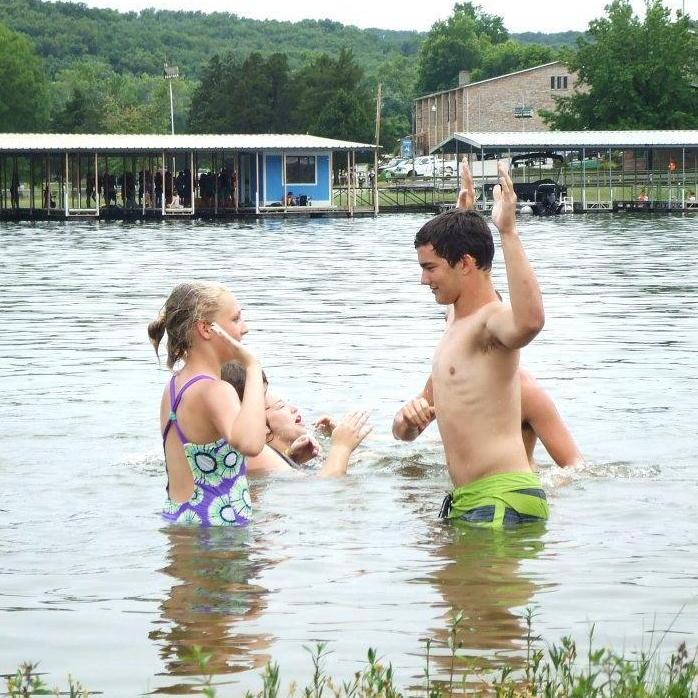 Grant and Audrey playing a game at middle school church camp. They are still very competitive and love to challenge each other.