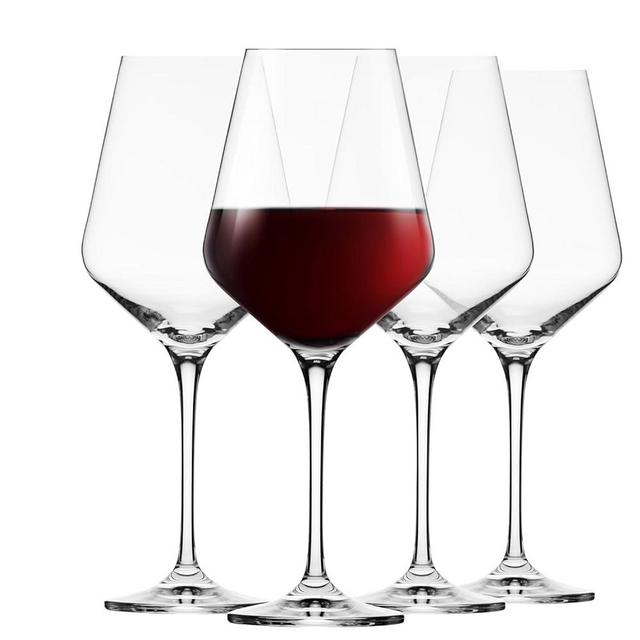 Krosno Red Wine Glasses Set of 4 | 16.6 oz | Avant-Garde Collection | Crystal Glass Thin Rim Long Stem Unique Elegant Premium | Dishwasher Safe | Made in Europe