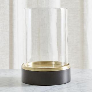 Reverse Brass Bronze Glass Hurricane