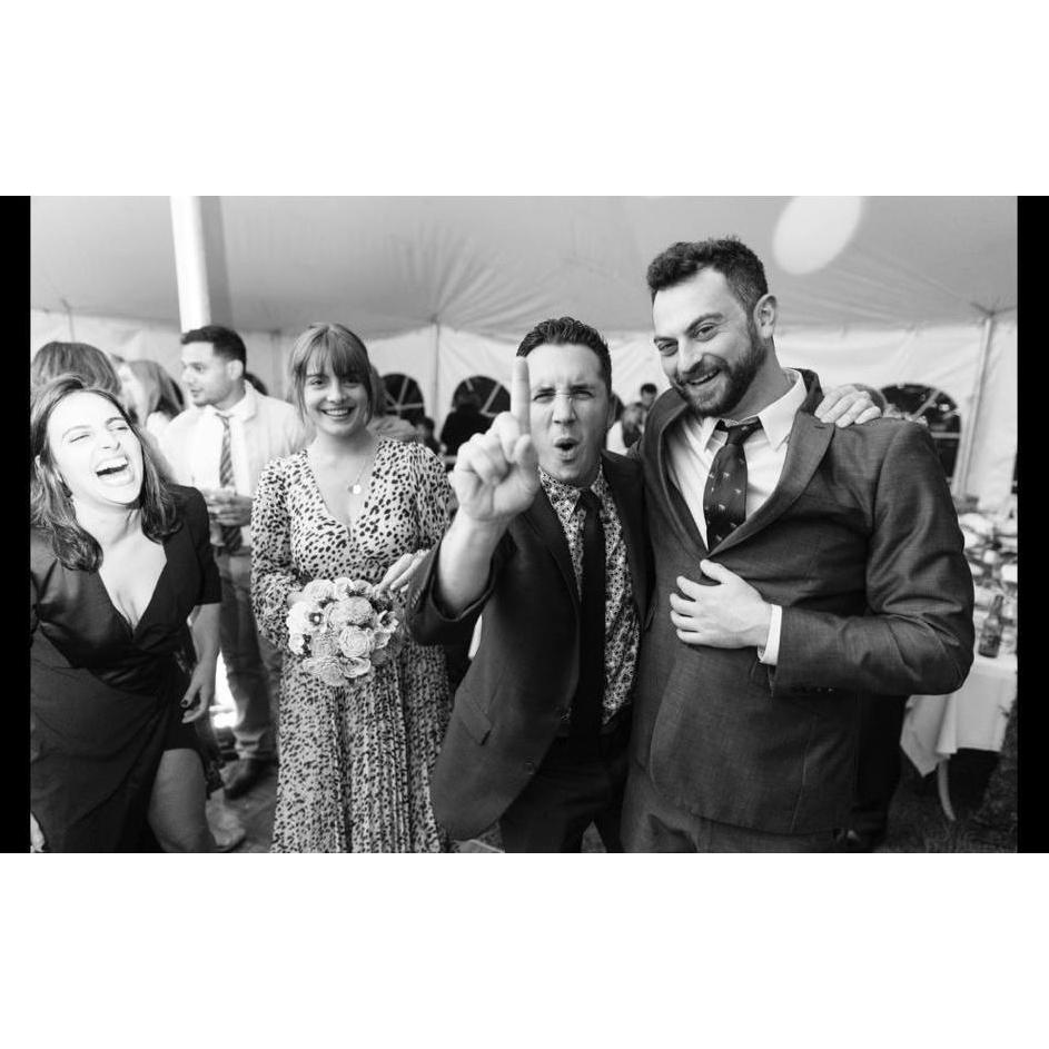 Some foreshadowing! 1 month before Tony proposed Steph caught the bouquet at Anthony and Sonia's wedding. It the photo is Tony's cousin Dominque and her husband Chris, who is one of the grooms men.