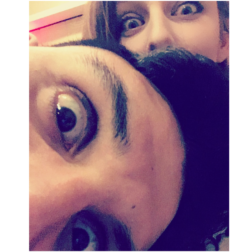 Being goofy at the company Christmas party