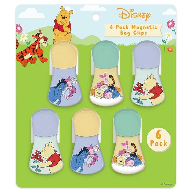 Disney Magnetic Chip Clips – Set of 6 Bag Clips for Food Storage - Mickey, Minnie, Lilo & Stitch, Winnie The Pooh – Durable Airtight Bag Chip Clips for Pantry & Fridge Use