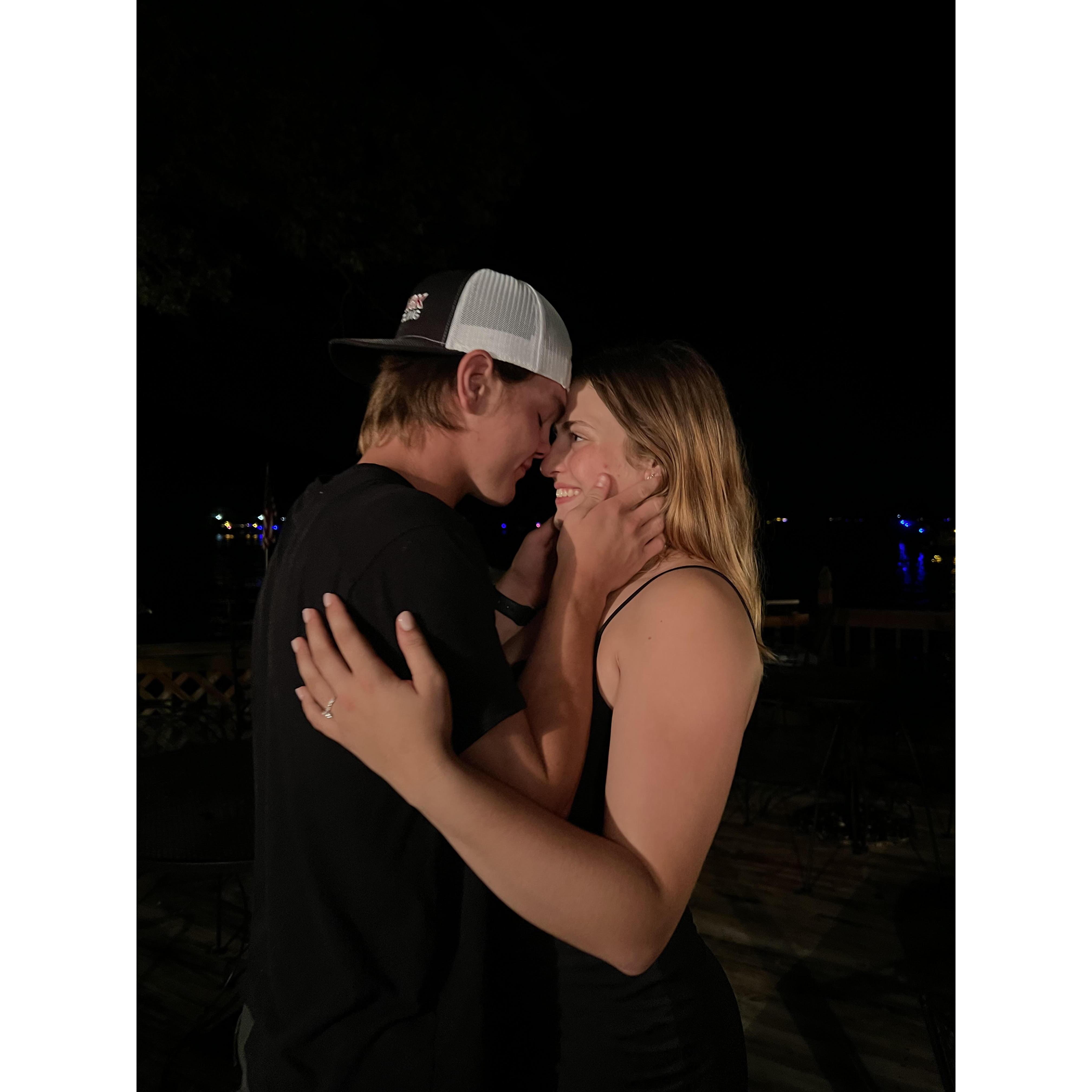 The night we got engaged at our friend Alexa's lake house. 