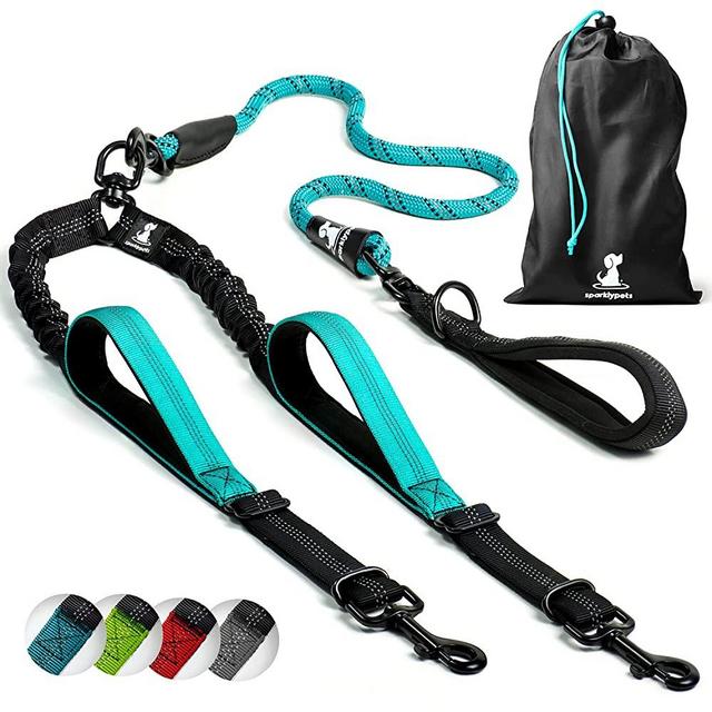 Heavy Duty Rope Bungee Leash for Large and Medium Dogs with Anti-Pull for Shock Absorption - No Slip Reflective Leash for Outside