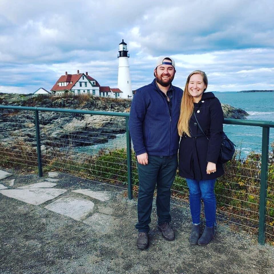 Moments after Brent proposed in Portland, Maine!