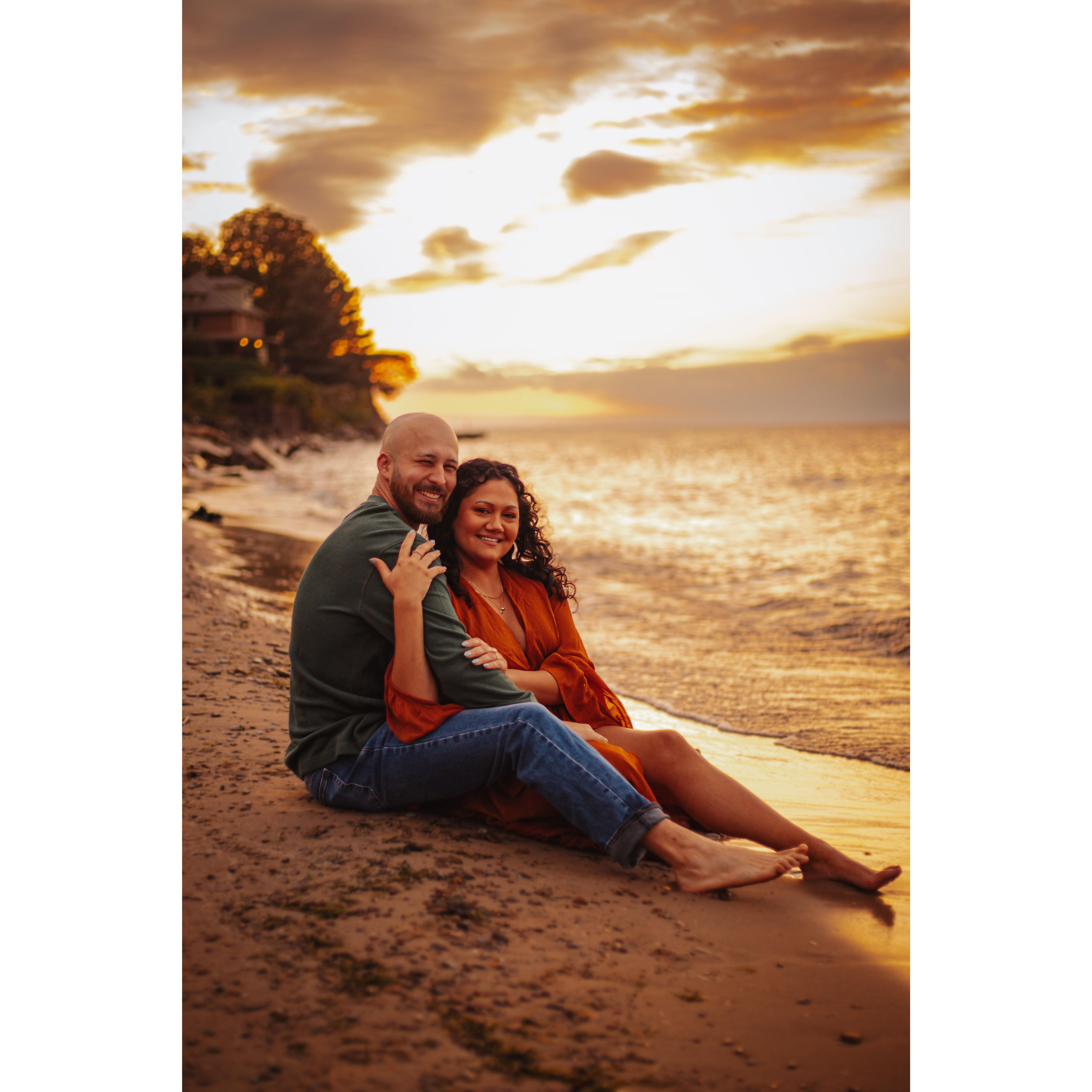 Engagement photos at Main Street Beach