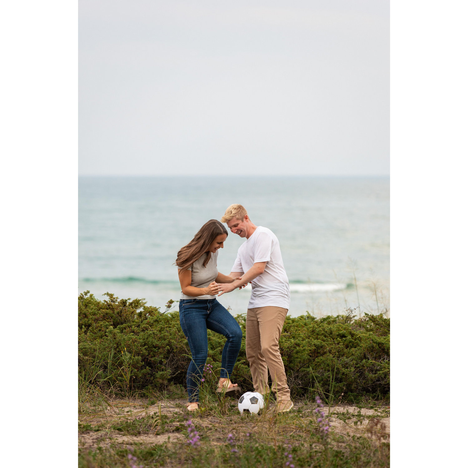 We both grew up playing soccer and now we have so much fun playing together!
