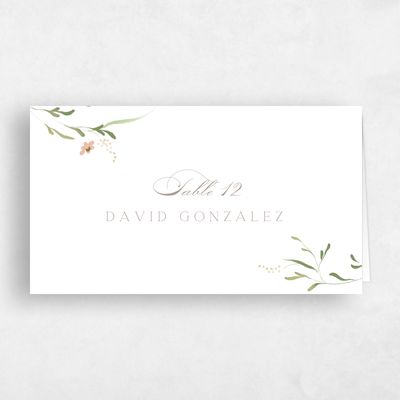 White Wedding Place Card - Pero