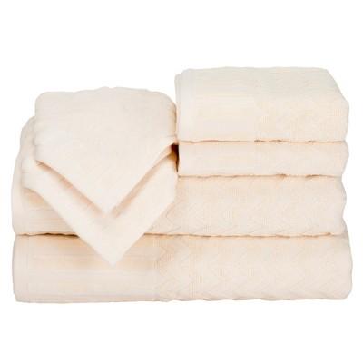 6pc GREEN Chevron Bath Towel and Washcloth Set - Yorkshire Home