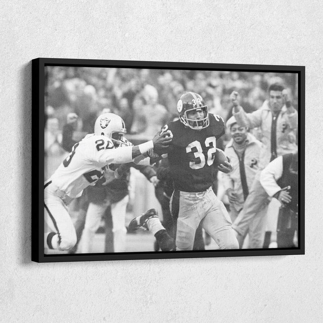 The Immaculate Reception Steelers vs. Raiders Canvas Wall Art Home Decor Framed Poster Print