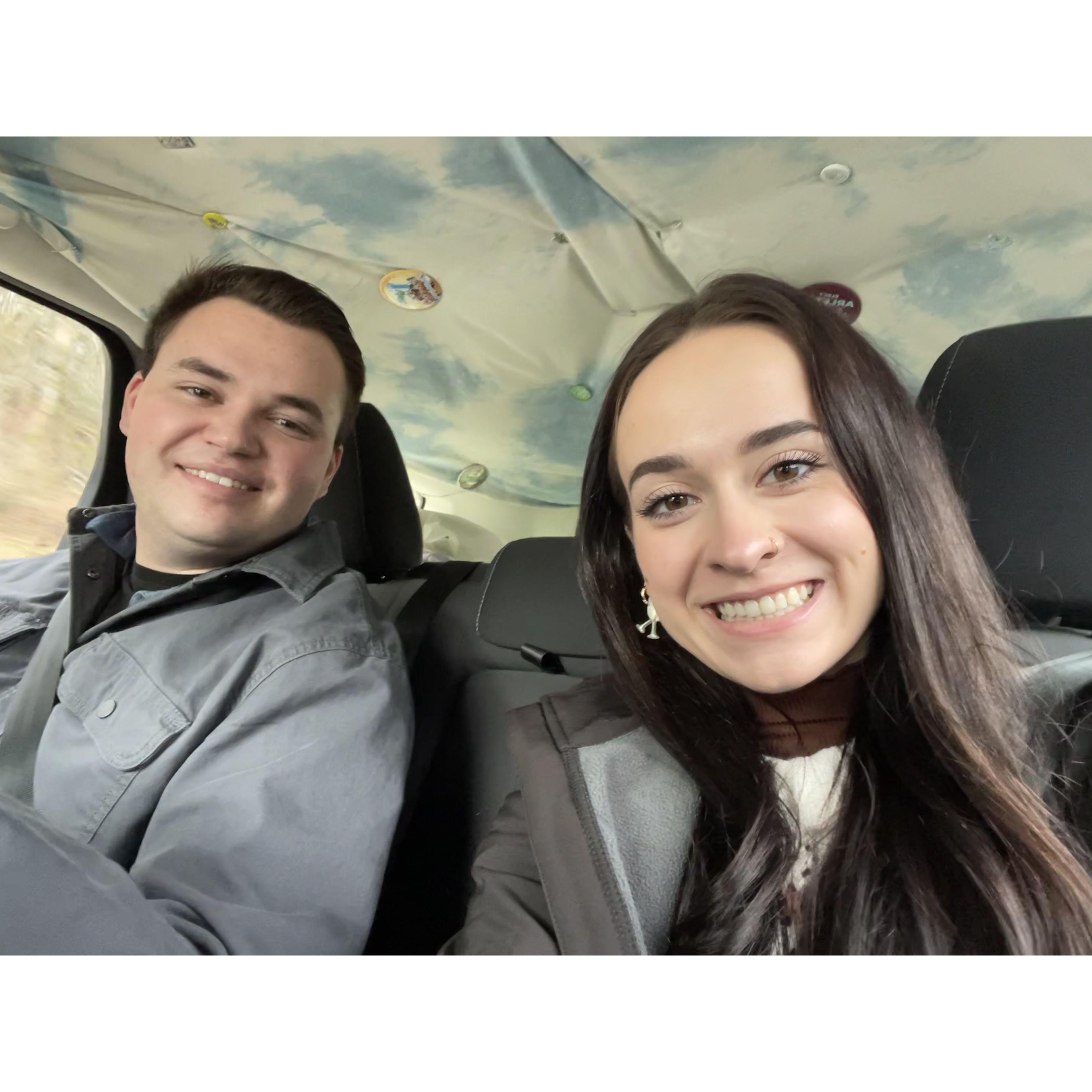 Hours before the Proposal. On our way to Astoria, with a detour to the Tillamook Cheese Factory. February 2024.
