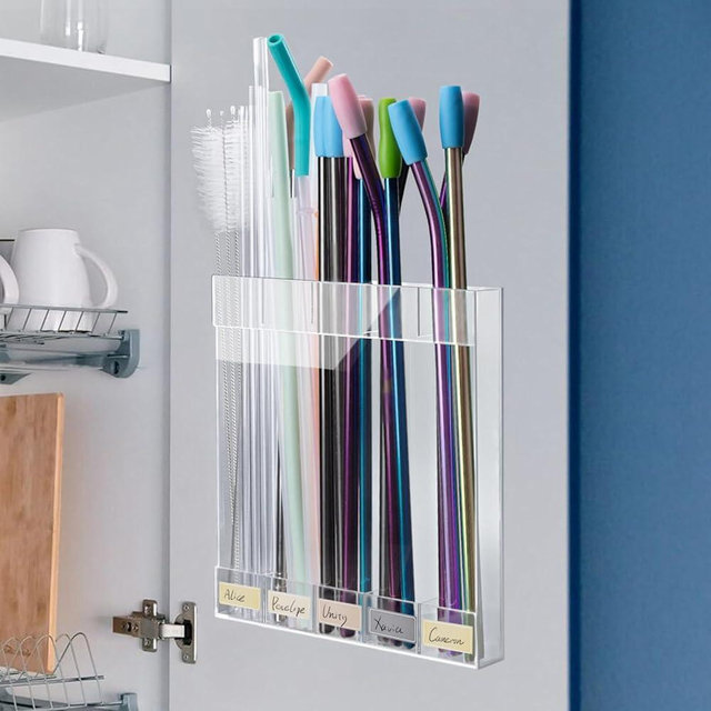 Straw Holder for Stanley, Straw Organizer for Cabinet, Compatible with Stanley 40 oz 30 oz Cup Tumbler (Transparent)