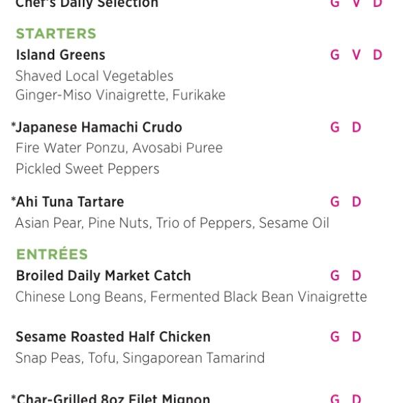 Appetizers & Dinner Menu