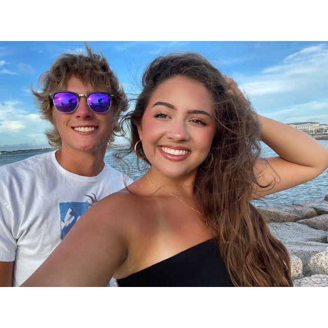 We had just watched dolphins by the bay and decided to get a picture to remember the moment!