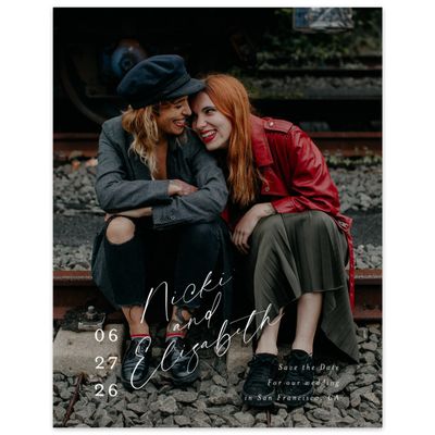 White Wedding Digital Save the Date - Anerley Photo