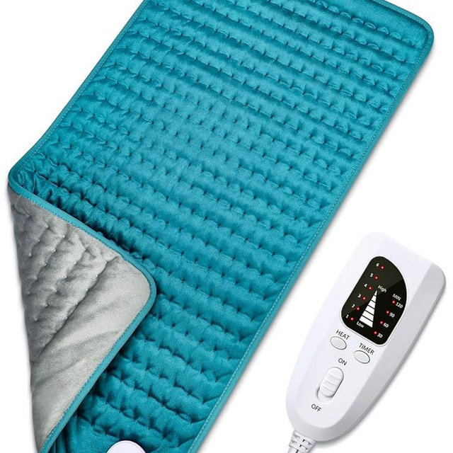 Electric Heating pad for Back/Shoulder/Neck/Knee/Leg Pain, Cramps and Arthritis Relief, 6 Fast Heating Settings, Auto-Off, Machine Washable, Moist Dry Heat Options, Extra Large 16"x30"