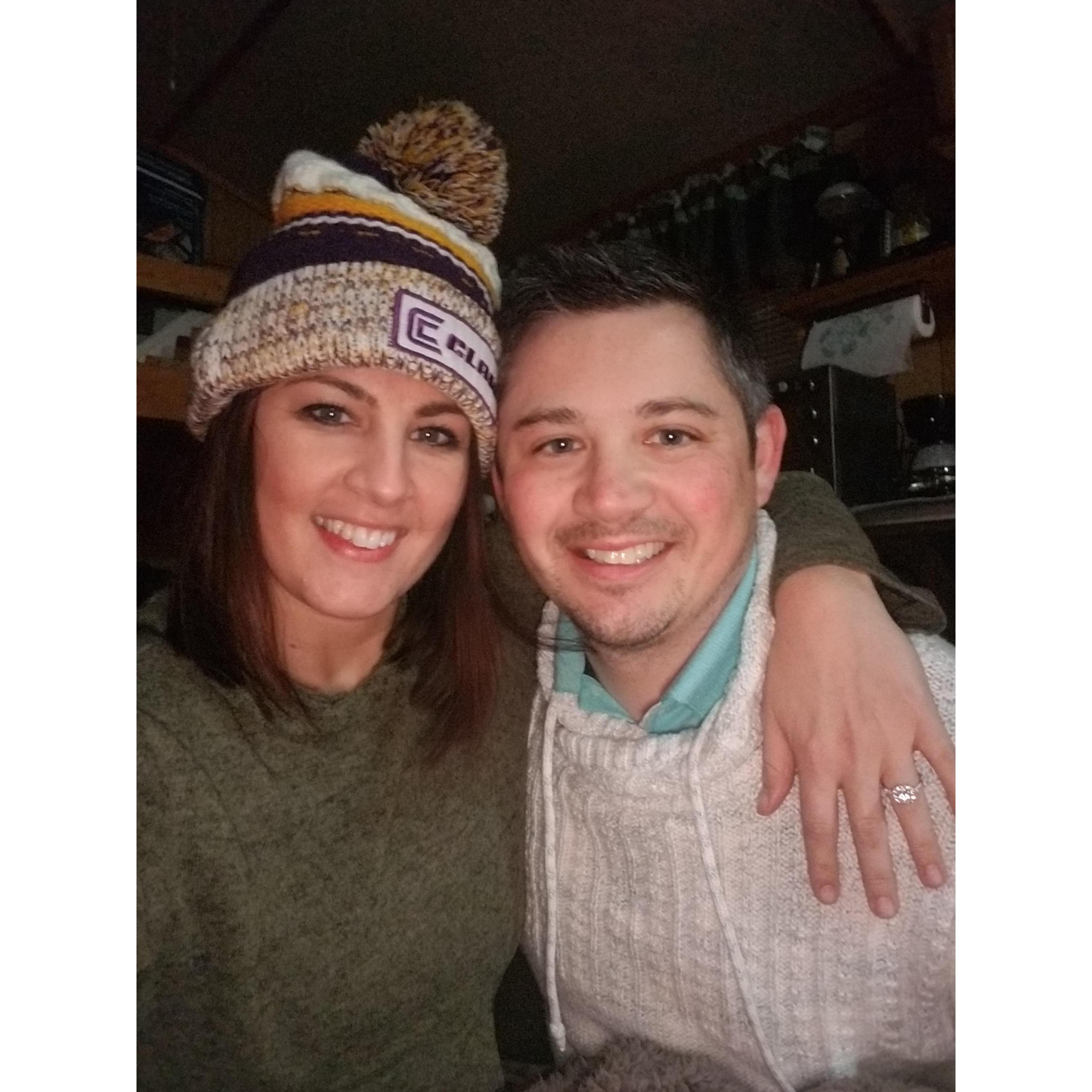 Minutes after getting engaged. This is the picture we sent to friends and family after.