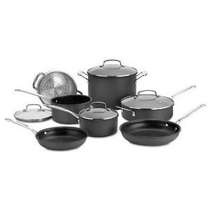 Cuisinart® Chef's Classic Nonstick Hard Anodized 11 Piece Cookware Set w/cover - 66-11