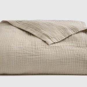 Organic Cotton Gauze Bed Blanket - Dune, King/Cal King