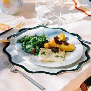 Colorblock Embroidered Placemat, Set of 4